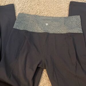 black and Gray Lululemon Wide Leg Leggings